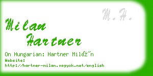 milan hartner business card